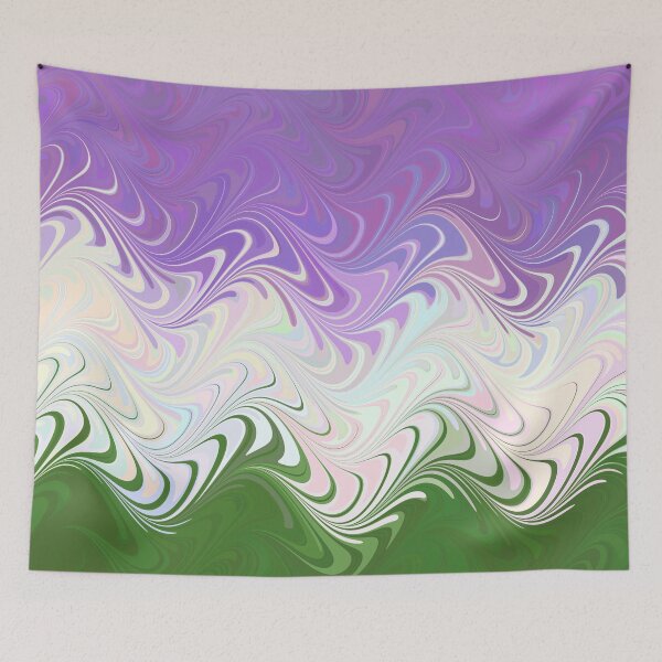 Item preview, Wavy Trippy Groovy Eclectic Abstract Genderqueer Pride Flag designed and sold by Chaos Queery.