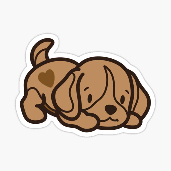 Item preview, Heart Patch Puppy – Cute Dog Sticker designed and sold by KMHillCreations.