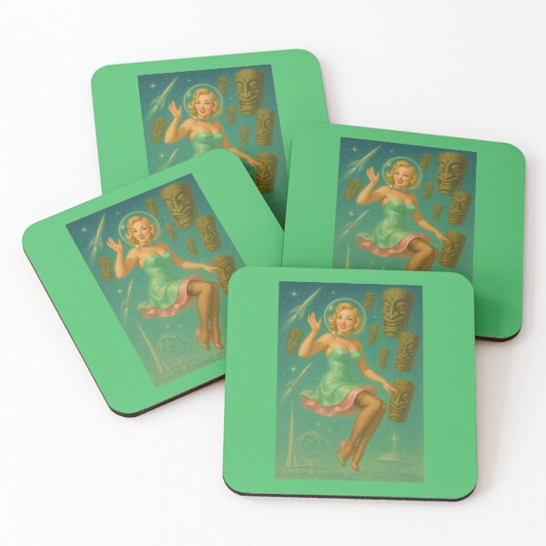 Item preview, Space Tiki Pinup  designed and sold by KitschyMoonbeam.