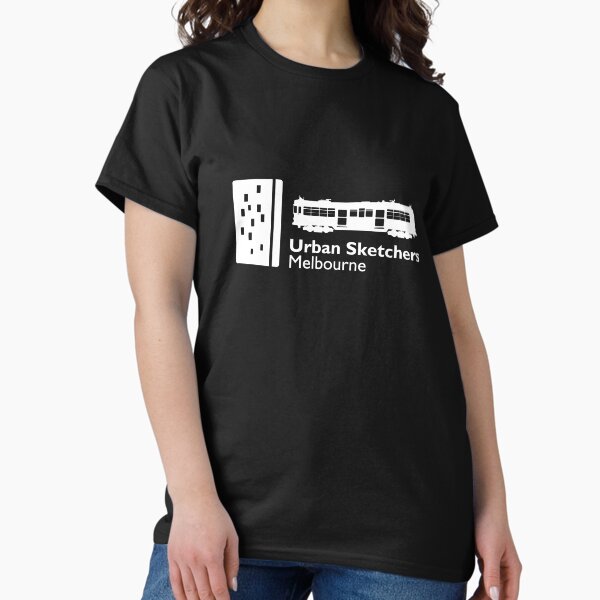 Item preview, USK Melbourne - large white logo on front designed and sold by Melbourne Urban Sketchers.