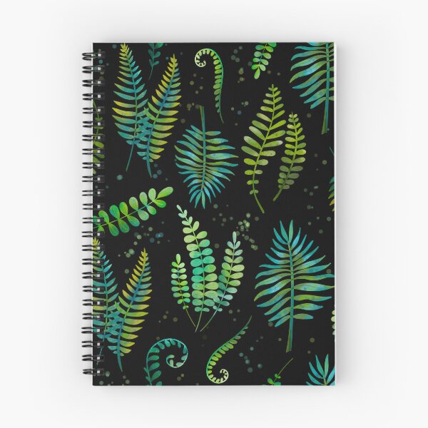 Item preview, Watercolor Fern Seamless Pattern on a Black Background  designed and sold by Cherie Brunetti.