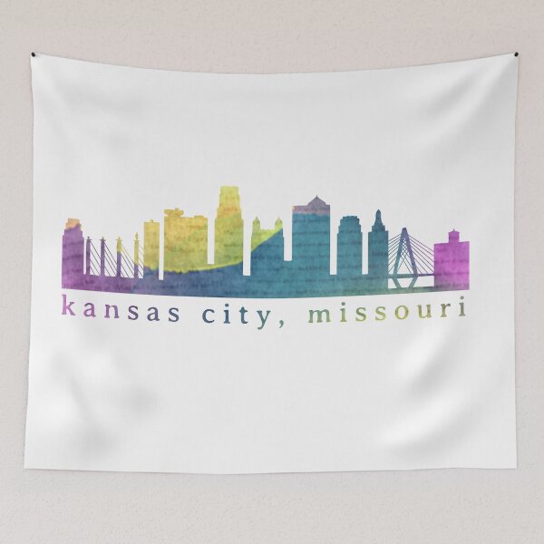 Item preview, Kansas City Skyline Watercolor Grunge - Bold 2 designed and sold by calliew1217.