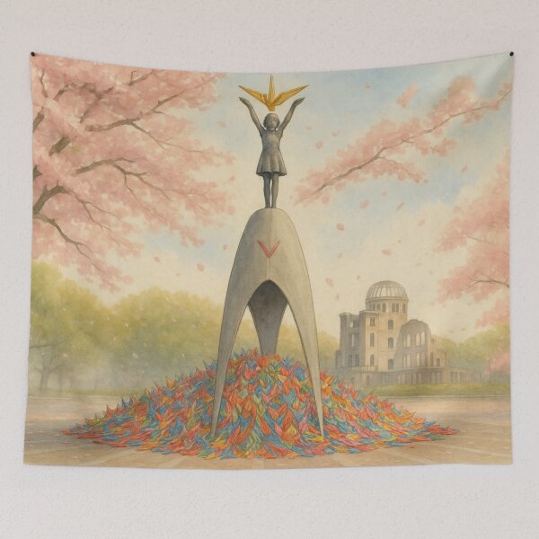 Item preview, Madoka’s Wish – Peace Monument with Origami Cranes in Hiroshima designed and sold by lapart.