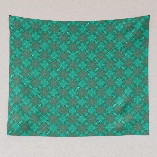 Item preview, Teal Blue Geometric Flower Pattern designed and sold by shazdesign24.