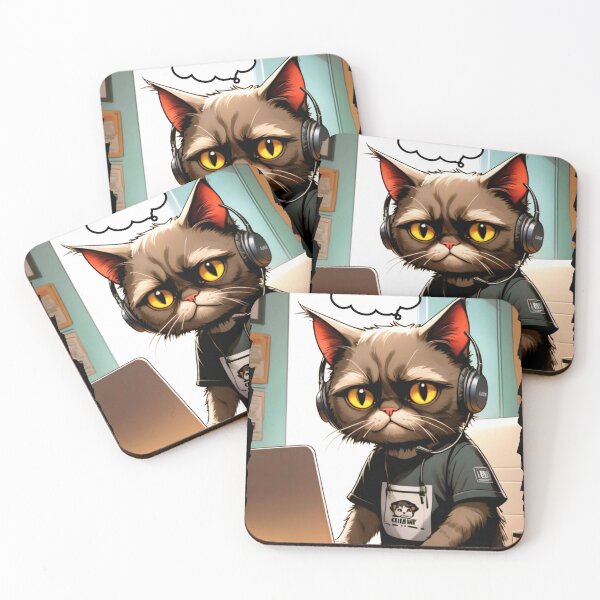 Item preview, Angry Cat Working From Home designed and sold by Migiteart.
