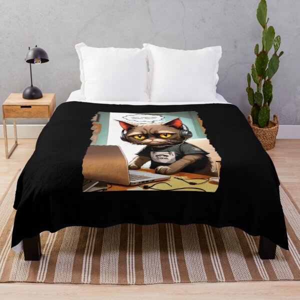 Item preview, Angry Cat Working From Home designed and sold by Migiteart.