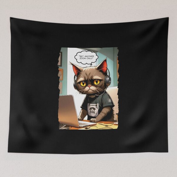 Item preview, Angry Cat Working From Home designed and sold by Migiteart.