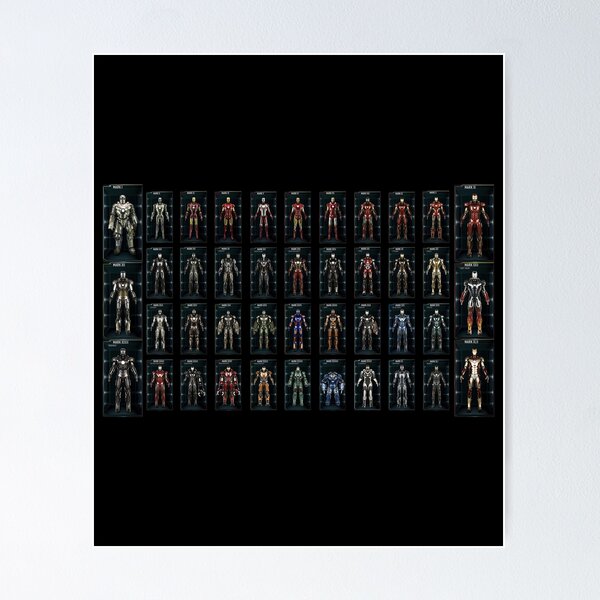 Item preview, Iron Man All Suits Avengers Armor designed and sold by RussCrosby.