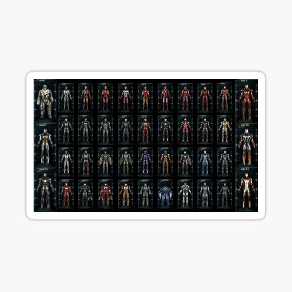 Item preview, Iron Man All Suits Avengers Armor designed and sold by RussCrosby.