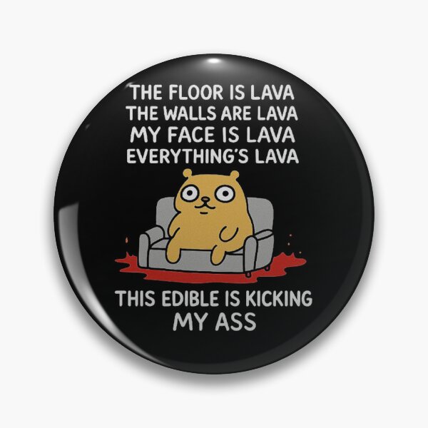 Item preview, Funny Edible Reaction Meme with Lava Everywhere and Confused Bear Illustration designed and sold by love3617.