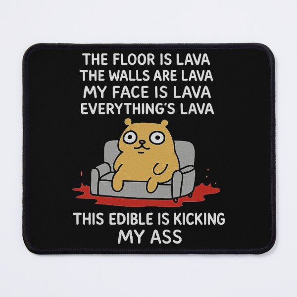 Item preview, Funny Edible Reaction Meme with Lava Everywhere and Confused Bear Illustration designed and sold by love3617.