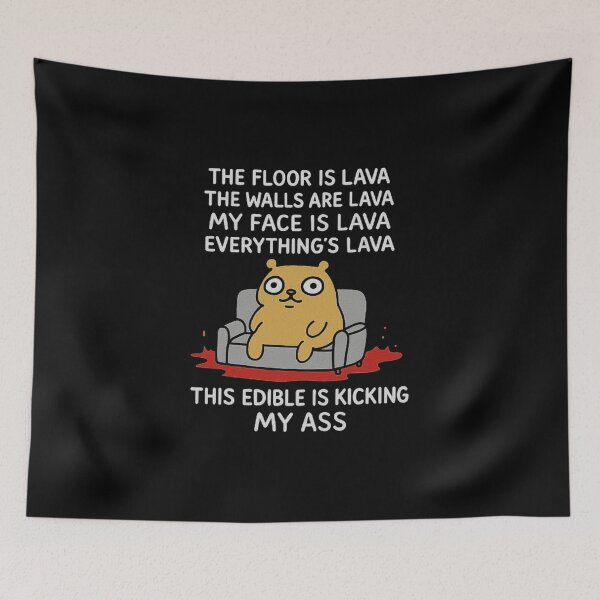 Item preview, Funny Edible Reaction Meme with Lava Everywhere and Confused Bear Illustration designed and sold by love3617.