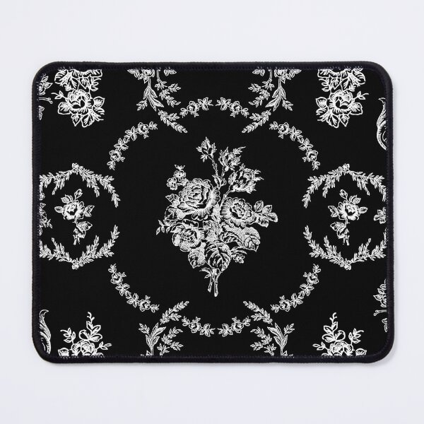 Item preview, rococo floral botanical antique ornate black toile designed and sold by Gossip Rag.