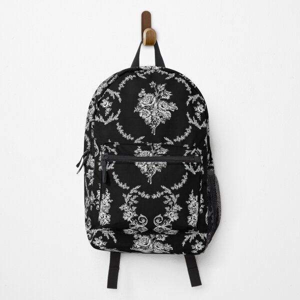 Item preview, rococo floral botanical antique ornate black toile designed and sold by Gossip Rag.