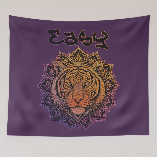 Item preview, Psychedelic Tiger Mandala Wall Art Print Easy Word Poster Spiritual Jungle Animal Illustration Trippy Boho Decor Bohemian Vibes designed and sold by XanaduHills.