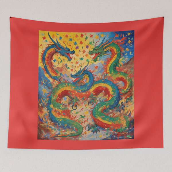 Item preview, "Entwined Dancing Dragons for Chinese Duanwu" designed and sold by Artisticanvas.