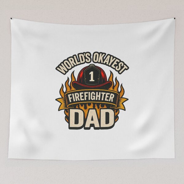 Item preview, World’s Okayest Firefighter Dad Funny Helmet Design designed and sold by My Cool Store.