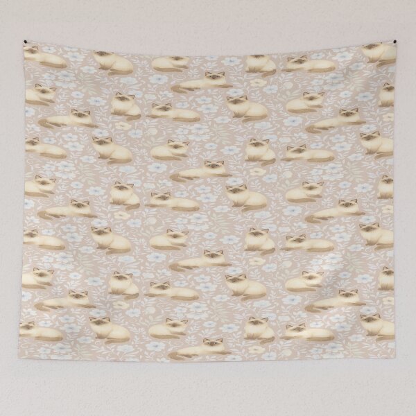 Item preview, Birman Cat Floral Patterns  designed and sold by Brontox.