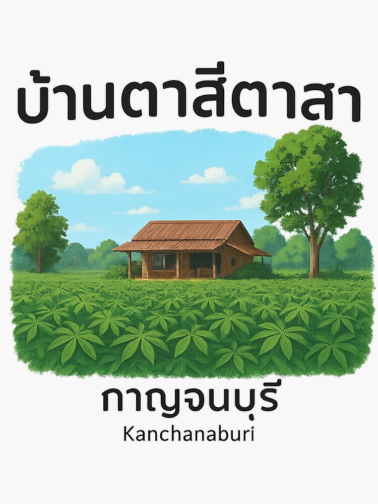 Thumbnail 3 of 3, Sticker, Baan Ta See Ta Saa: A Private Retreat in the Cassava Woods designed and sold by wiritponPJ.