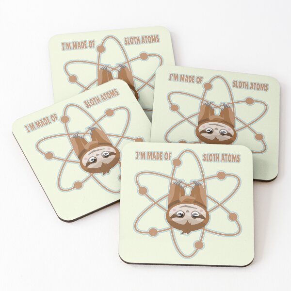 Item preview, Sloth atoms lazy scientist designed and sold by piedaydesigns.