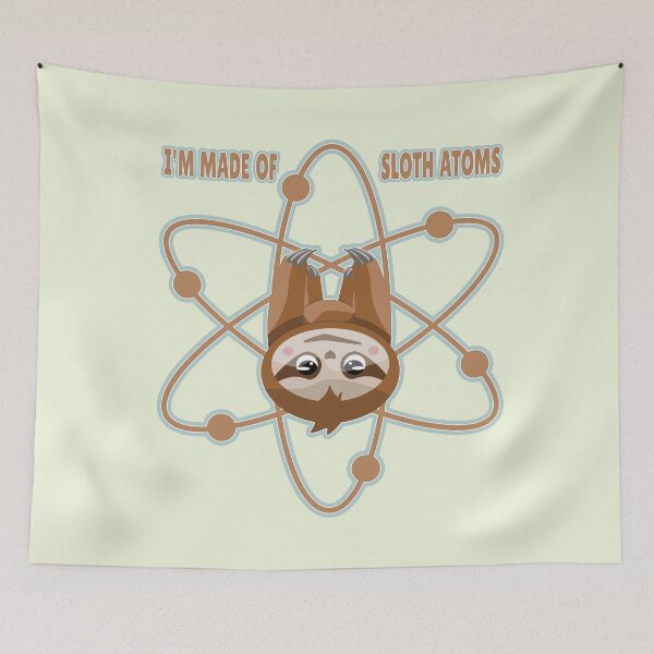 Item preview, Sloth atoms lazy scientist designed and sold by piedaydesigns.