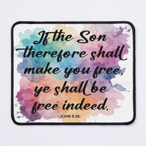 Item preview, Christian Freedom Quote Bible Verse Design - John 8:36 Watercolor Art Scripture designed and sold by Kalandrakas Online.