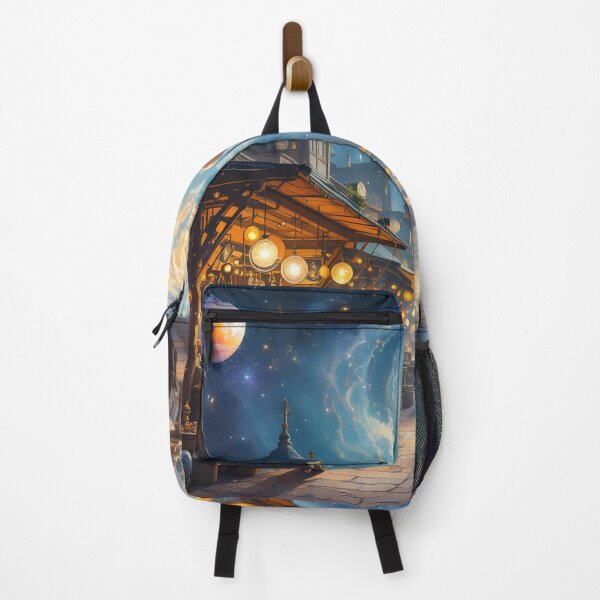Item preview, A Bustling Stardust Marketplace Nestled within A Swirling Nebula designed and sold by Wiss2Arts.