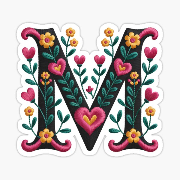 Vista previa del artículo con la obra «Monograma botánico M», diseñado y vendido por Interrupt Art.