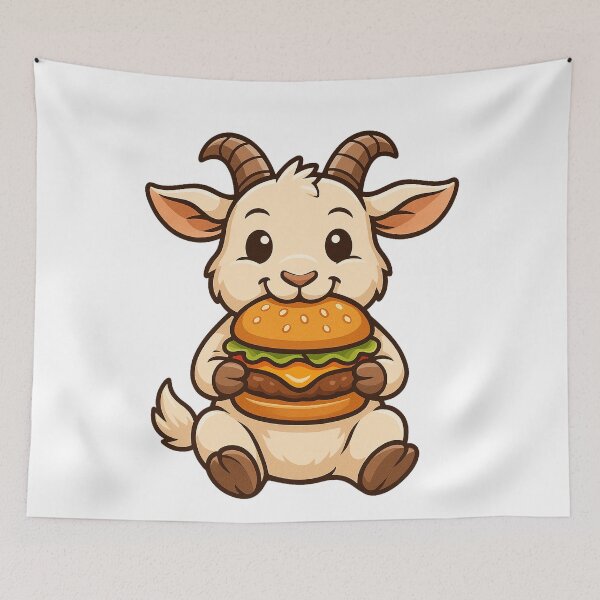 Item preview, Goat Eating Hamburger designed and sold by k3rstman1.