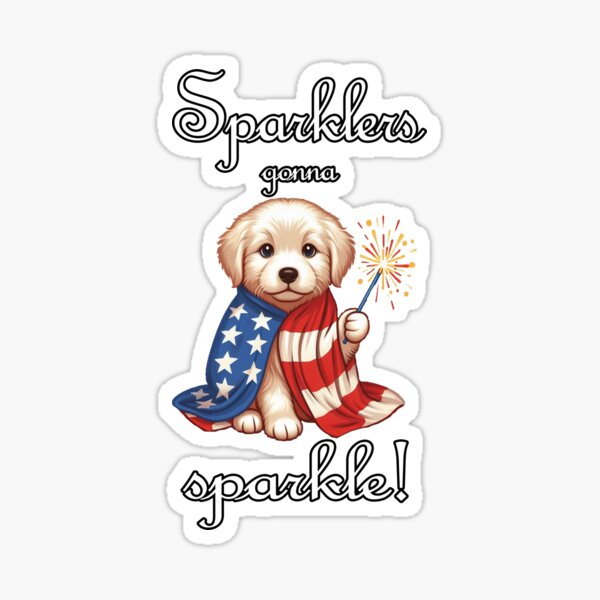 Item preview, Sparklers Gonna Sparkle Puppy designed and sold by Karen Simon.