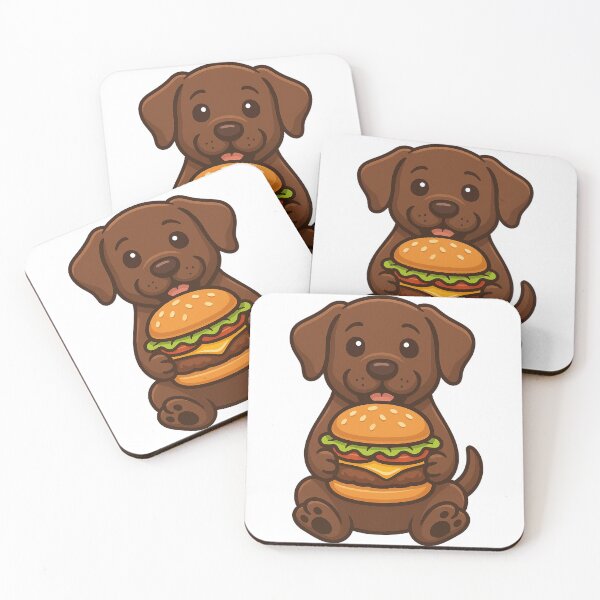 Item preview, Chocolate Labrador Eating Hamburger designed and sold by k3rstman1.