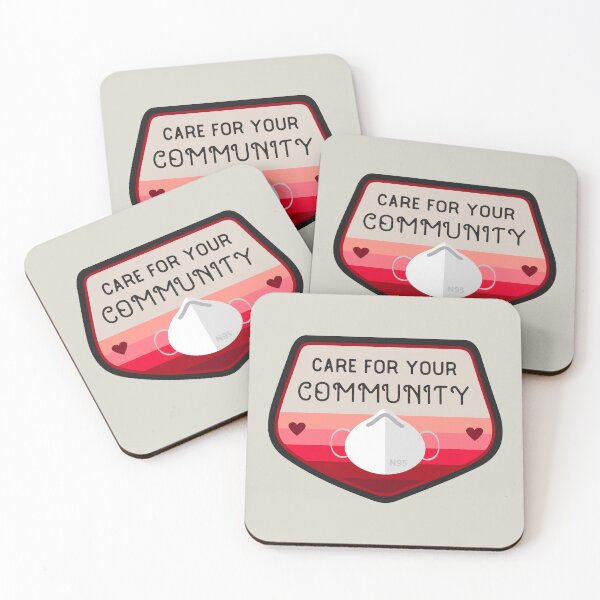 Item preview, Care for your community, n95 mask designed and sold by Joan and Rose.