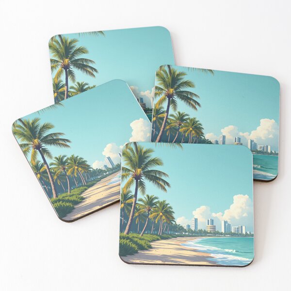 Item preview, Póster de viaje de Miami, regalo perfecto para amantes de los viajes, arte mural de estilo vintage, decoración de pared de EE. UU. para el hogar, impresión de Miami. Pegatina. designed and sold by Thegalleryshop1.