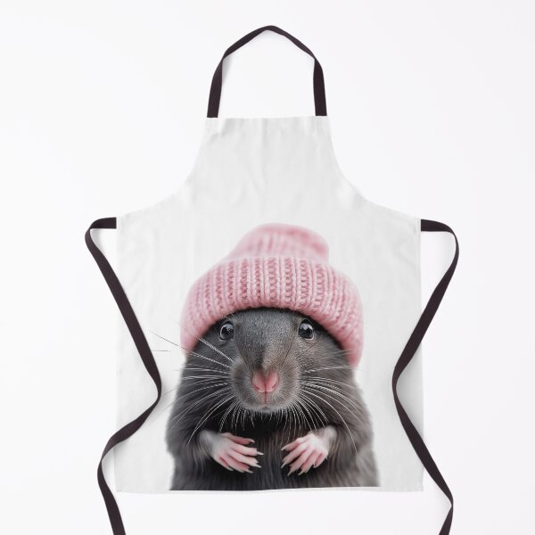 Item preview, Cozy Rat Wearing Pink Winter Hat Trendy Animal Fashion Artwork designed and sold by LazyOwlStore.