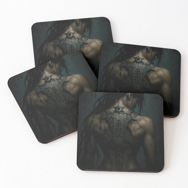 Item preview,  Cybernetic Warrior Backplate  Muscular Anime Girl Dark Sci-Fi Design designed and sold by Hirvipelto.