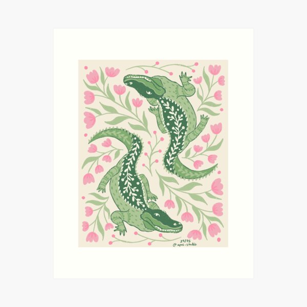 Vista previa del artículo con la obra «Flores y caimanes», diseñado y vendido por Nstudioworks.
