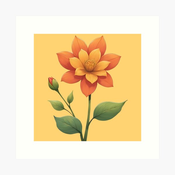 Item preview, Flower with bud in orange yellow designed and sold by angel-cat-22.