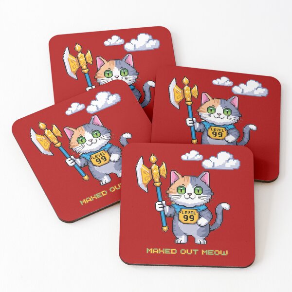 Item preview, Axe-Wielding Warrior Cat Level 99– Funny Fantasy Animal Art designed and sold by SamartkitDesign.