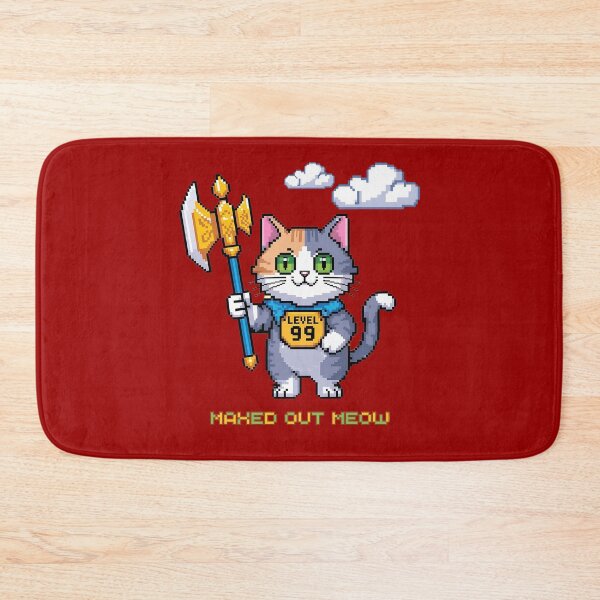 Item preview, Axe-Wielding Warrior Cat Level 99– Funny Fantasy Animal Art designed and sold by SamartkitDesign.