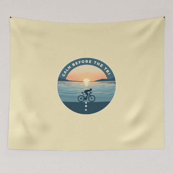 Item preview, Calm Before the Tri | Sunrise Cycling Sticker for Triathletes designed and sold by Triathlongram.