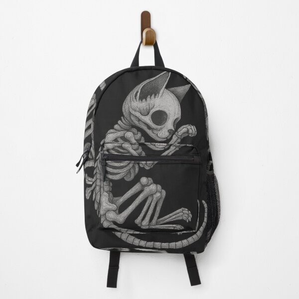 Item preview, Skeletal Cat – Black and White Gothic Line Art designed and sold by Soft rot studio.