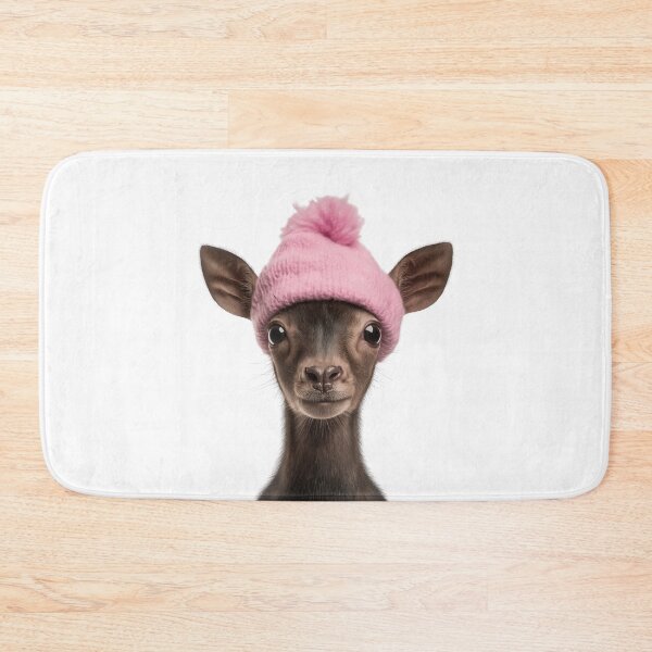 Item preview, Cozy Saola Wearing Pink Winter Hat Trendy Animal Fashion Artwork designed and sold by LazyOwlStore.