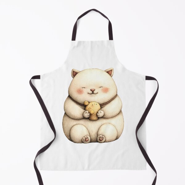 Item preview, Chubby Cartoon Cat with Fish designed and sold by IssaraStudio.