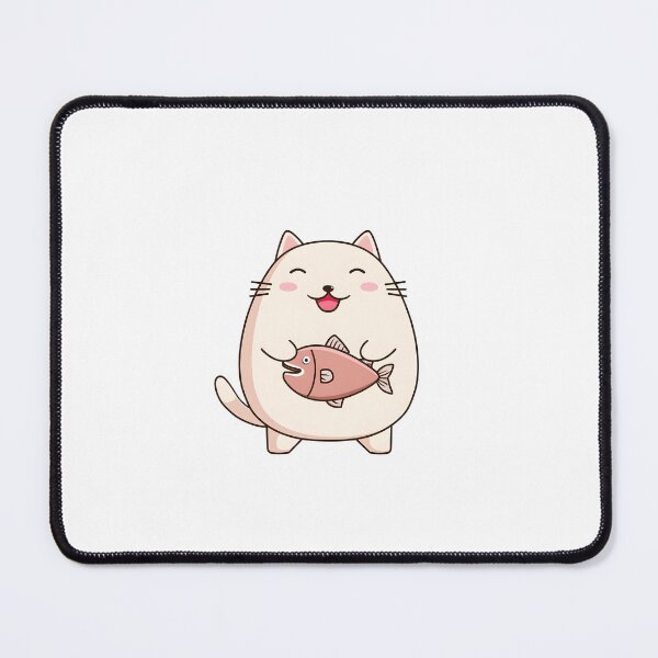 Item preview, Adorable Cat and Fish Illustration designed and sold by IssaraStudio.