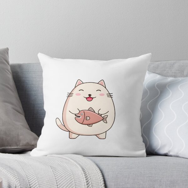 Aperçu de l'œuvre Adorable illustration de chat et de poisson créée et vendue par IssaraStudio.