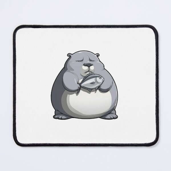 Item preview, Cute Chubby Cat Holding Fish designed and sold by IssaraStudio.