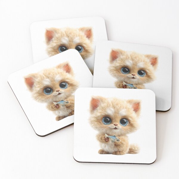 Item preview, Soft Shaded Cat with Fish designed and sold by IssaraStudio.
