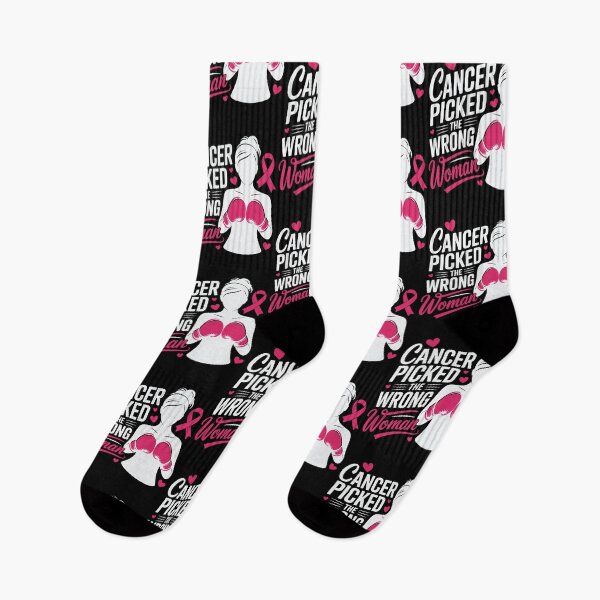 Item preview, Cancer Picked the Wrong Woman | Breast Cancer Awareness designed and sold by tmerchtrends.