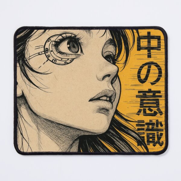 Item preview, Frozen Consciousness Cybernetic Anime Girl Line Art Portrait designed and sold by Hirvipelto.