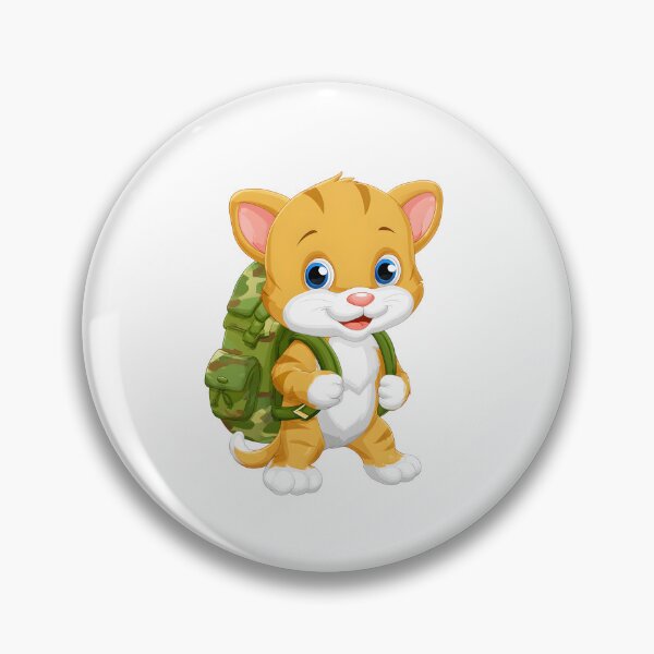 Artikelvorschau, Entdeckerkatze mit Rucksackillustration entworfen und verkauft von IssaraStudio.
